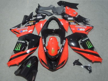 Achat Carénages Moto Kawasaki ZX10R 2006-2007 - Rouge Noir Brillant Vert Elf Touch4 Monstre