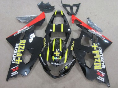 Achat Carénages Moto Suzuki GSXR 600 2004-2005 - Noir Brillant Rouge Jaune Rizla