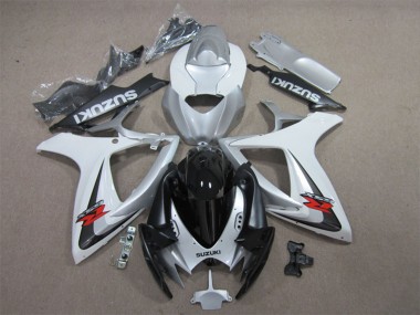 Achat Carénages Moto Suzuki GSXR 600 2006-2007 - Blanc Argent Noir Brillant Rouge