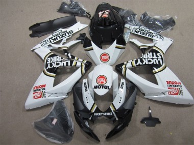 Achat Carénages Moto Suzuki GSXR 600 2006-2007 - Blanc Noir Rouge Lucky Strike Motul