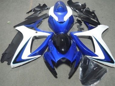 Achat Carénages Moto Suzuki GSXR 600 2006-2007 - Blanc Bleu Noir Brillant