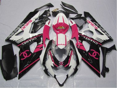 Achat Carénages Moto Suzuki GSXR 600 2006-2007 - Blanc Rose Noir Chanel