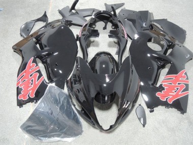 Achat Carénages Moto Suzuki GSXR 1300 Hayabusa 1996-2007 - Noir Brillant Rouge Décalque