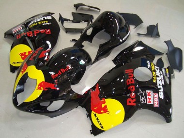 Achat Carénages Moto Suzuki GSXR 1300 Hayabusa 1996-2007 - Noir Brillant Jaune Red Bull