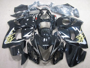 Achat Carénages Moto Suzuki GSXR 1300 Hayabusa 2008-2020 - Noir Brillant Blanc Or Décalque