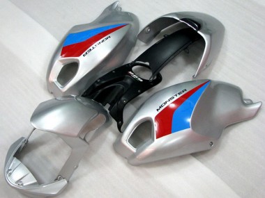 Achat Carénages Moto Ducati Monster 696 2008-2012 - Argent Bleu Rouge