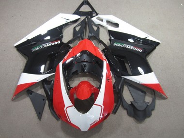 Achat Kits Carénage Moto ABS Ducati 848 1098 1198 2007-2014 - Blanc Rouge Noir Brillant