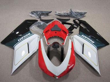 Achat Kits Carénage Moto Ducati 848 1098 1198 2007-2014 - Blanc Rouge Noir Brillant