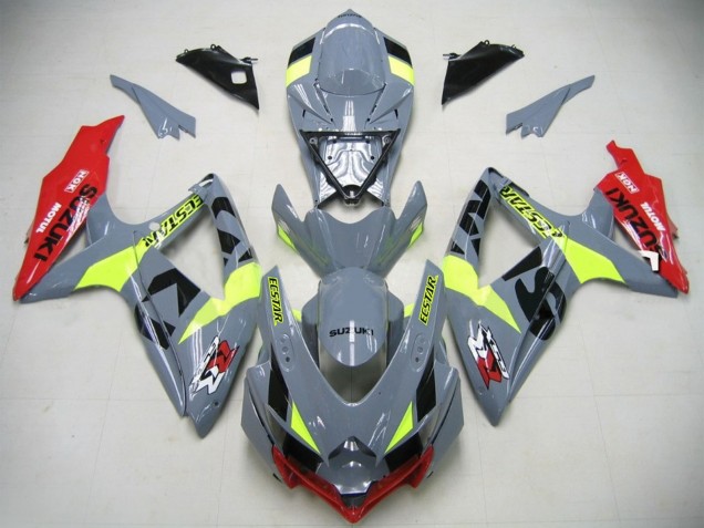 Carénages Moto GSXR750 K6 2006-2007 - Nardo Gris Vert Néon Rouge Ecstar