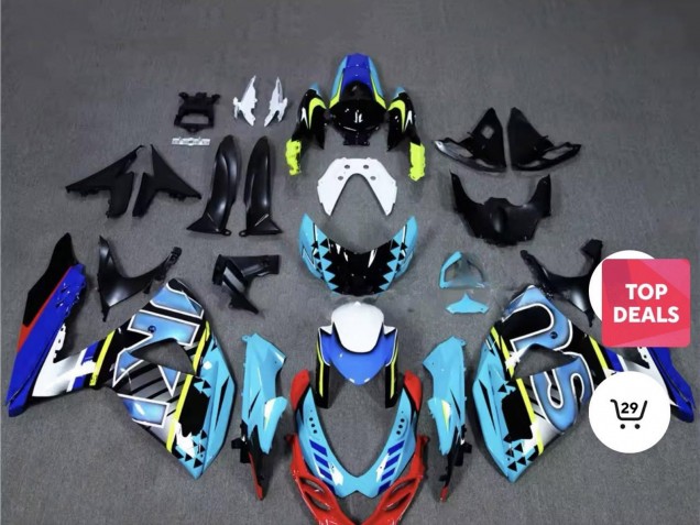 Carénages Moto Suzuki GSXR 1000 2009-2016 - Bleu Rouge Jaune Blanc